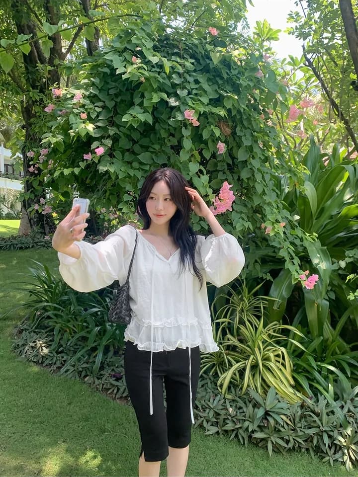 chic 한 부서 이른 가을 프랑스식 부드러운 패션 연령 감소 프릴 레이스업 루즈핏 느긋한 긴팔 셔츠 맨위 상세 이미지 15