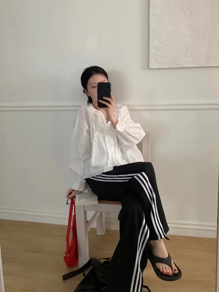 chic 한 부서 이른 가을 부드러운 연령 감소 패션 목이버섯 레이스 V넥 나비 매듭 긴팔 Chic 셔츠 맨위 상세 이미지 22