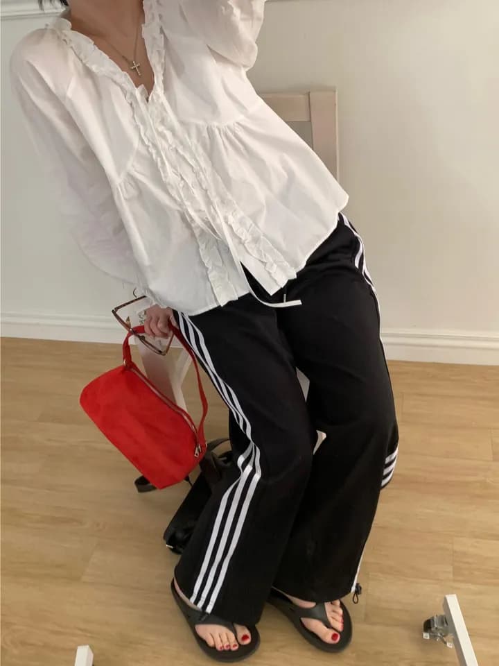 chic 한 부서 이른 가을 부드러운 연령 감소 패션 목이버섯 레이스 V넥 나비 매듭 긴팔 Chic 셔츠 맨위 상세 이미지 24