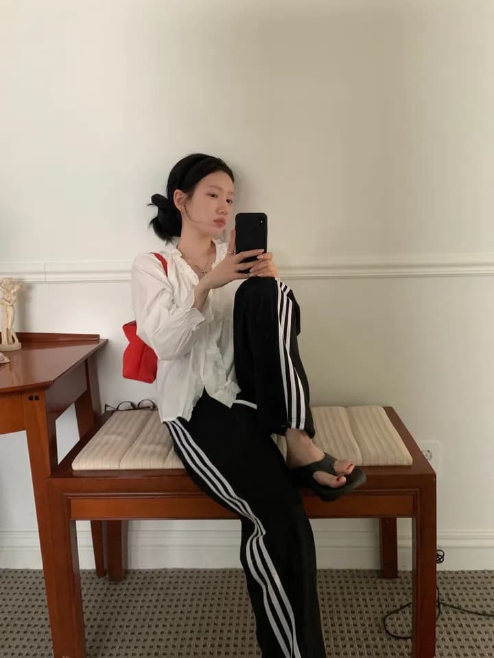 chic 한 부서 이른 가을 부드러운 연령 감소 패션 목이버섯 레이스 V넥 나비 매듭 긴팔 Chic 셔츠 맨위 상세 이미지 26