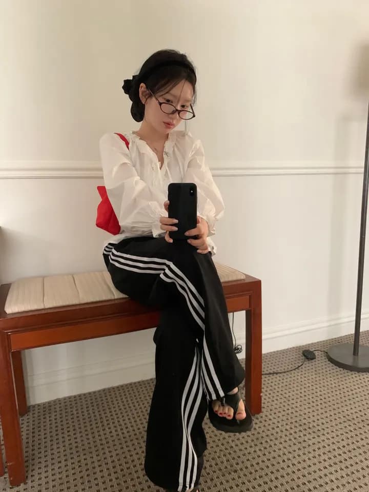 chic 한 부서 이른 가을 부드러운 연령 감소 패션 목이버섯 레이스 V넥 나비 매듭 긴팔 Chic 셔츠 맨위 상세 이미지 28