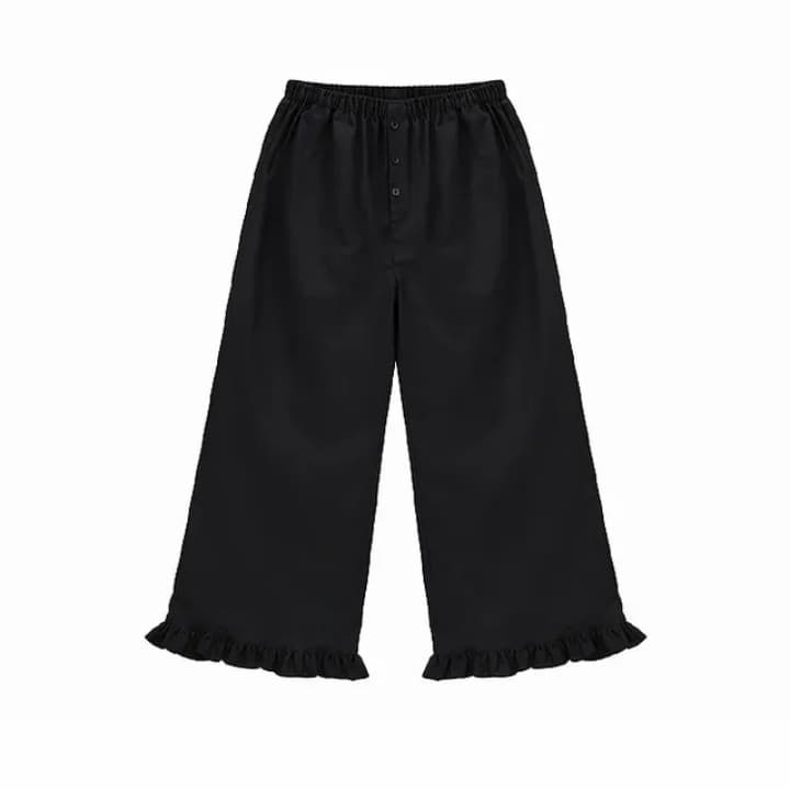 chic 한 부서 이른 가을 부드러운 패션 세 버클 연령 감소 프릴 캐주얼 미니멀리즘 7부 바지 스트레이트 바지 상세 이미지 17