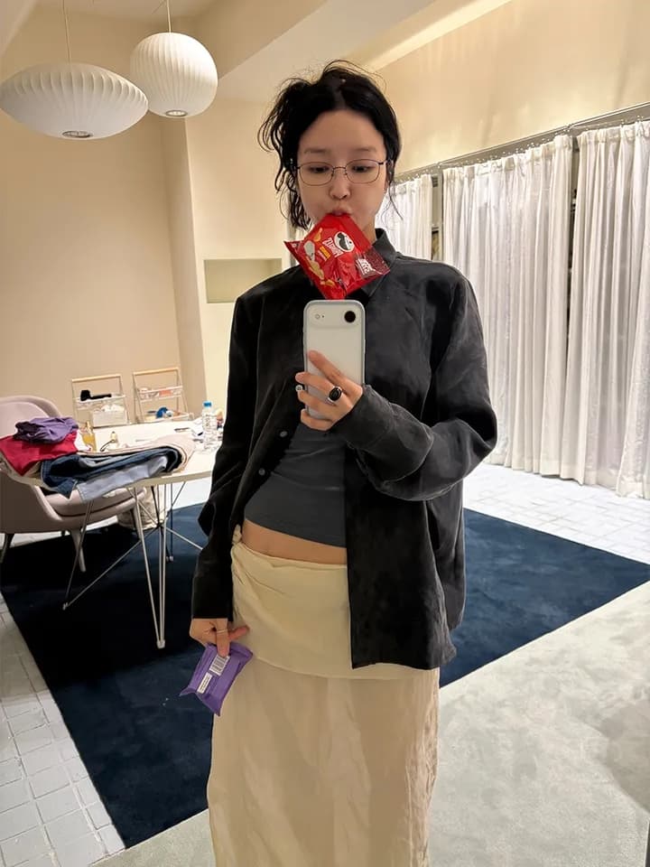 chic 한국 가을 새로운 레트로 개성 품격 느긋한 루즈핏 패션 다용도 셔츠 맨위 이미지 2