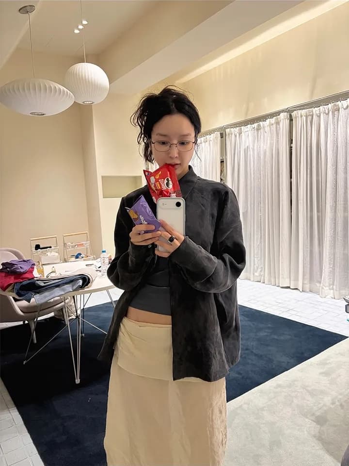 chic 한국 가을 새로운 레트로 개성 품격 느긋한 루즈핏 패션 다용도 셔츠 맨위 상세 이미지 11
