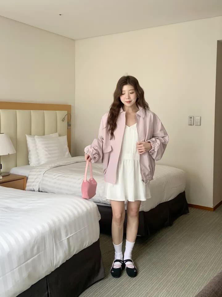 chic 한국 스타일 가을 레트로 폴로 칼라 개성 캐주얼 워크웨어 주머니 지퍼 허리 수축 다용도 루즈핏 재킷 재킷 상세 이미지 4