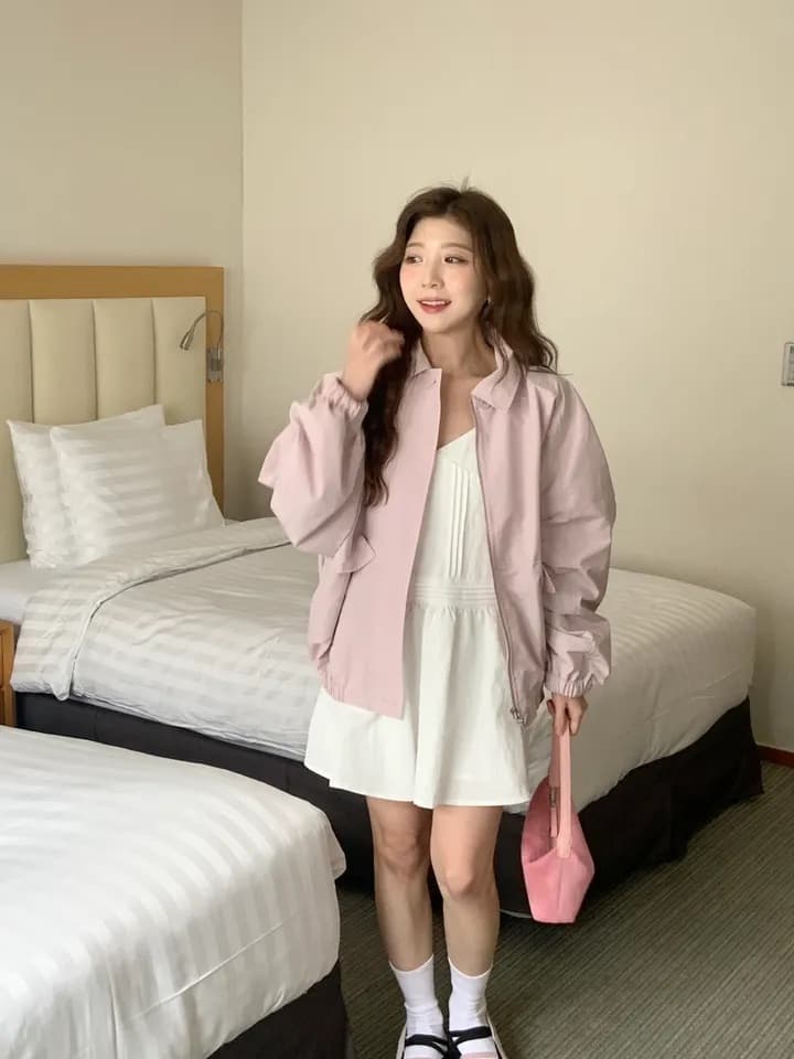 chic 한국 스타일 가을 레트로 폴로 칼라 개성 캐주얼 워크웨어 주머니 지퍼 허리 수축 다용도 루즈핏 재킷 재킷 상세 이미지 14