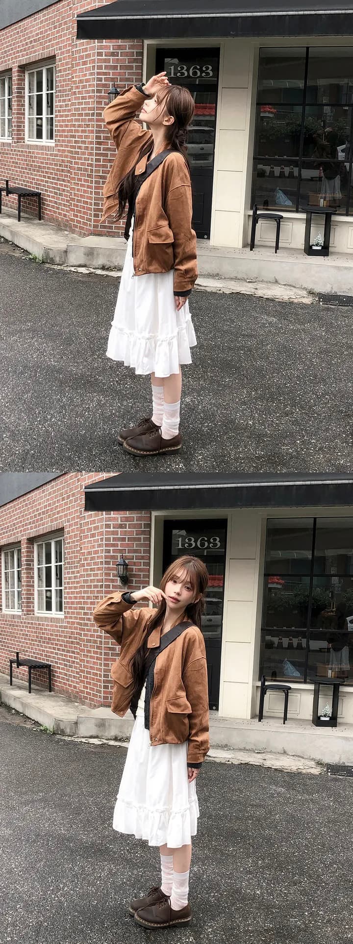 chic 한국 스타일 가을 겨울 패션 레트로 아름다움 라드. 스탠드 칼라 지퍼 스웨이드 원단 야구 유니폼 다용도 재킷 재킷 상세 이미지 12
