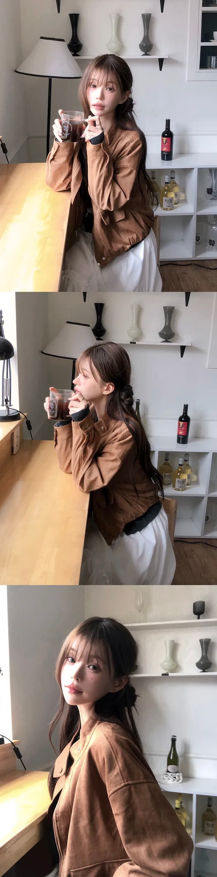 chic 한국 스타일 가을 겨울 패션 레트로 아름다움 라드. 스탠드 칼라 지퍼 스웨이드 원단 야구 유니폼 다용도 재킷 재킷 상세 이미지 17