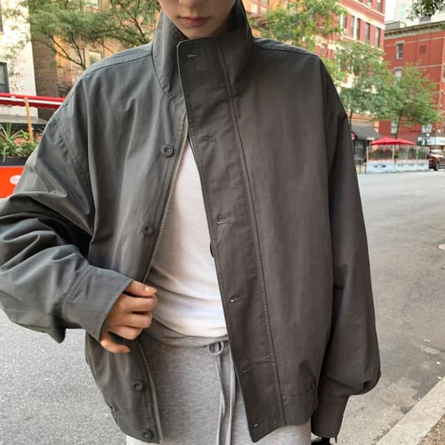 chic 한 부서 가을 겨울 레트로 터틀넥 워크웨어 지퍼 단추 밴딩 허리 수축 다용도 쇼트 스타일 재킷 재킷 상세 이미지 9