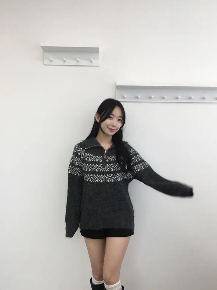 chic 한 부서 가을 겨울 레트로 공정한 섬 무늬 터틀넥 보온 느긋한 루즈핏 캐주얼 니트 스웨터 스웨터 상세 이미지 21