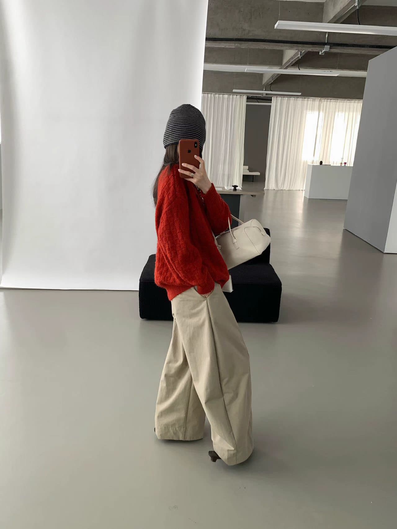 chic 한 부서 가을 겨울 느긋한 작은 대중 후아 남편 그리드 풀오버 루즈핏 캐주얼 다용도 니트 스웨터 스웨터 맨위 상세 이미지 7