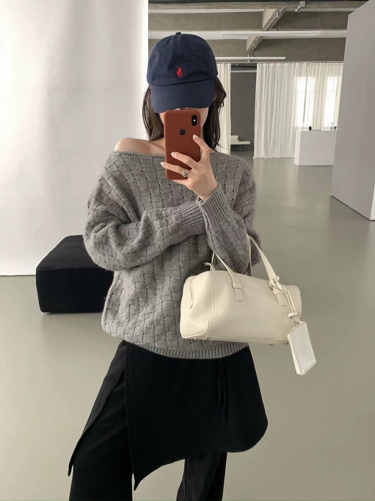 chic 한 부서 가을 겨울 느긋한 작은 대중 후아 남편 그리드 풀오버 루즈핏 캐주얼 다용도 니트 스웨터 스웨터 맨위 상세 이미지 11