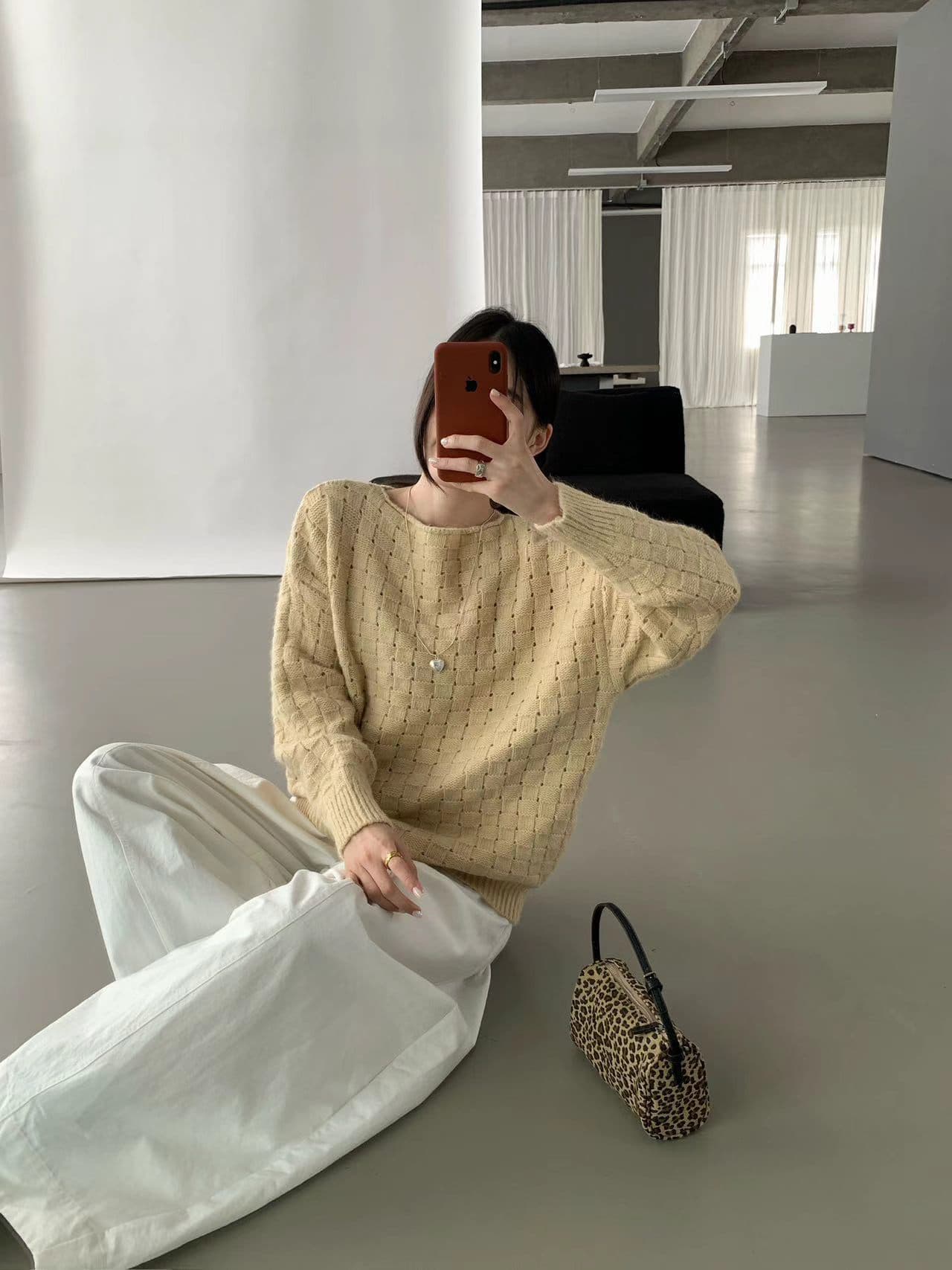 chic 한 부서 가을 겨울 느긋한 작은 대중 후아 남편 그리드 풀오버 루즈핏 캐주얼 다용도 니트 스웨터 스웨터 맨위 상세 이미지 14