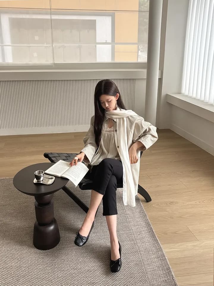 chic 한국 스타일 가을 레트로 캐주얼 미니멀리즘 폴로 칼라 싱글 줄 버튼 작은 대중 다용도 중간 길이 재킷 재킷 상세 이미지 15