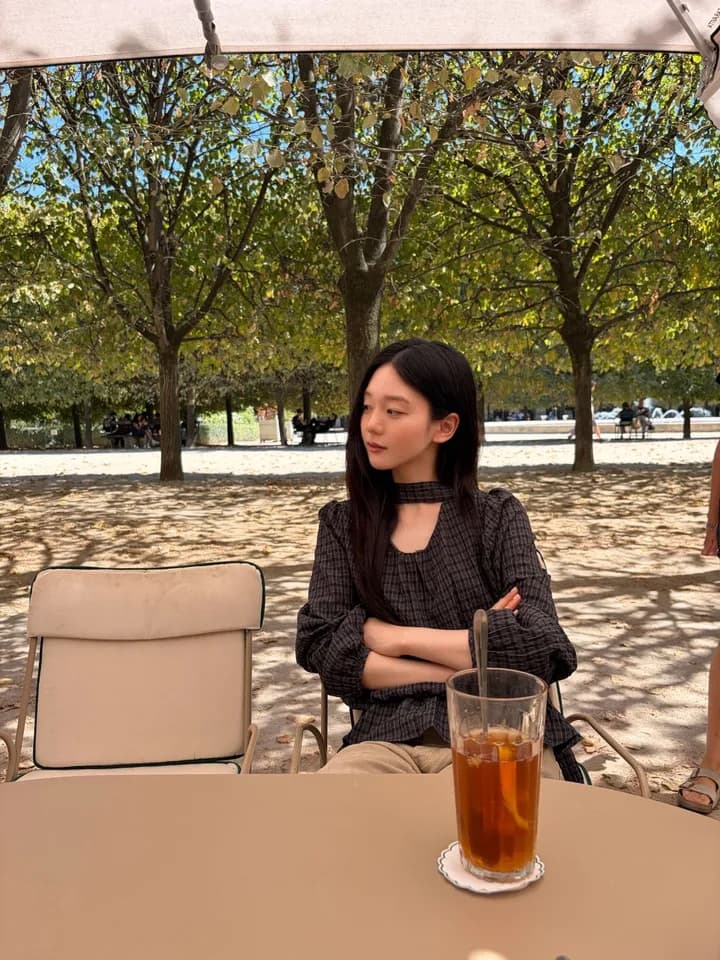 chic 한 부서 가을 레트로 부드러운 품격 퍼프 셔츠 허리 수축 레이스업 거품 소매 체크무늬 셔츠 맨위 상세 이미지 28