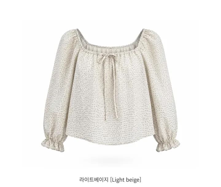 chic 한 부서 가을 부드러운 달콤함 연령 감소 꽃무늬 광장 칼라 끈 연꽃 잎 소매 캐주얼 다용도 셔츠 맨위 상세 이미지 33
