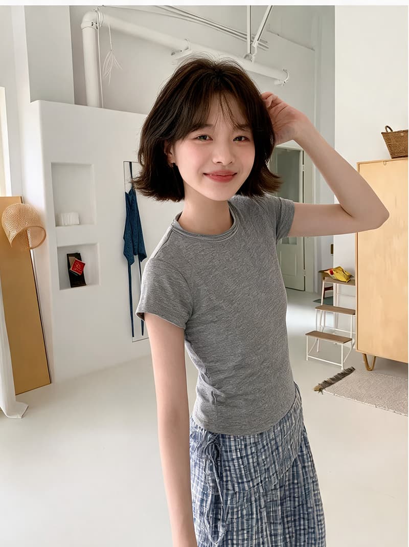 실사 블루 체크무늬 삼각형 수건 방귀 커튼 캐주얼 긴 바지 여성 여름 한 부서 다용도 느슨함 센스 와이드 레그 팬츠 상세 이미지 2