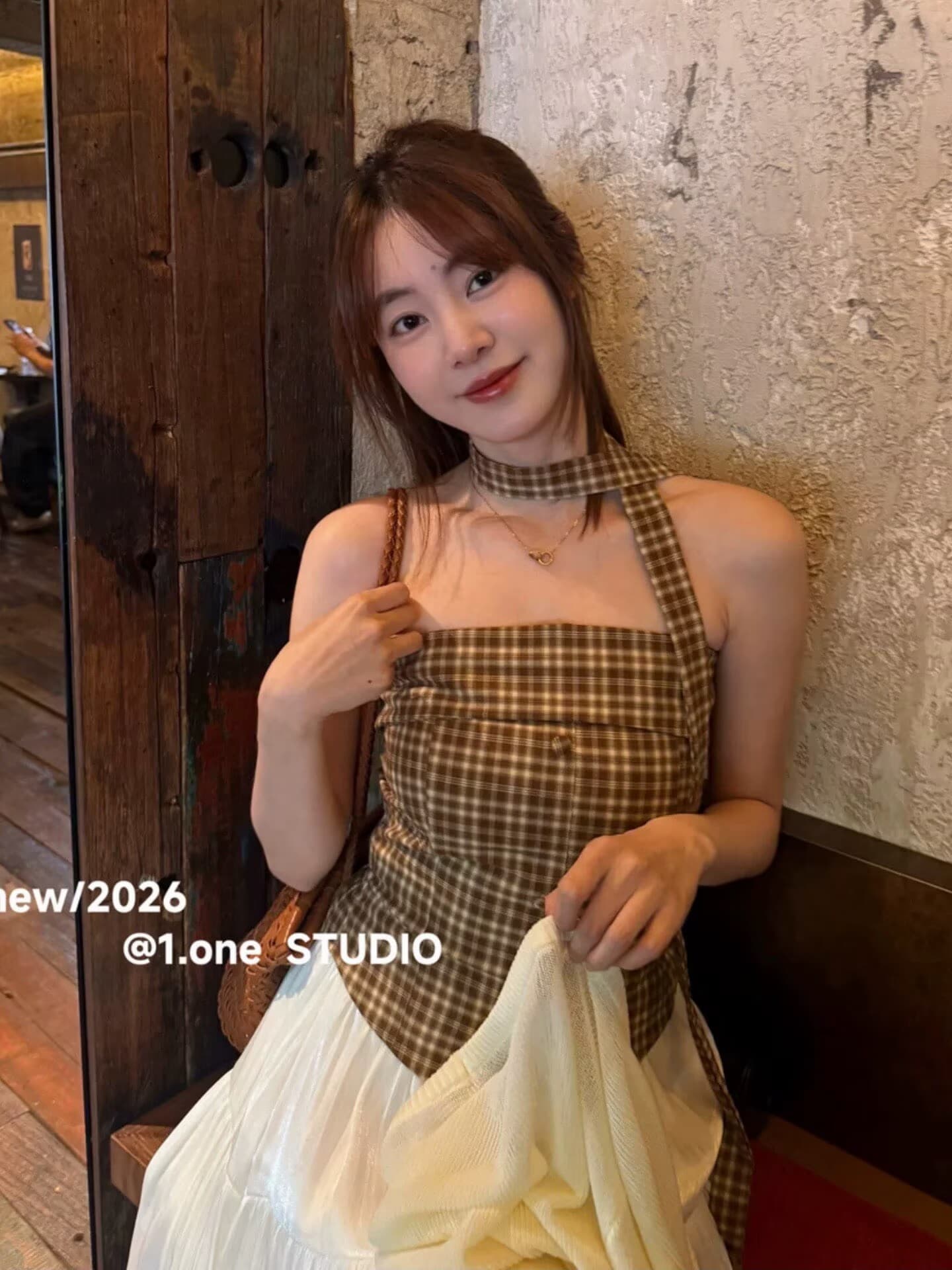 2026 고급 센스 체크무늬 행침 목 튜브탑 조끼 여성 여름 프릴 보트넥 오프숄더 핫걸 다용도 맨위 상세 이미지 4