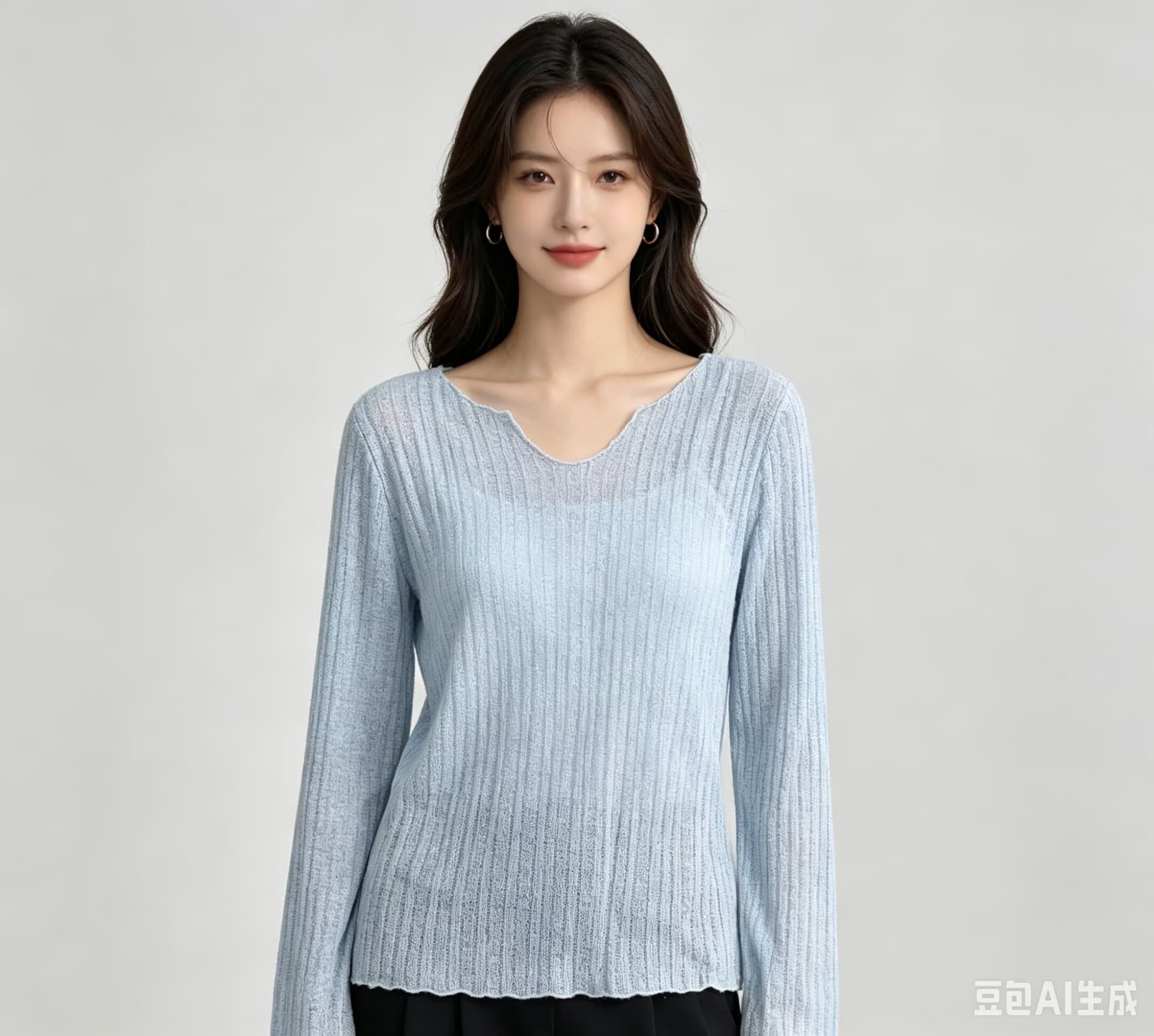 2026 법 마이크로 ~을 통해 긴팔 여성 순수한 욕망 자외선 차단 블라우스 여름 루즈핏 얇은 스타일 고급 센스 투피스 세트 맨위 상세 이미지 1