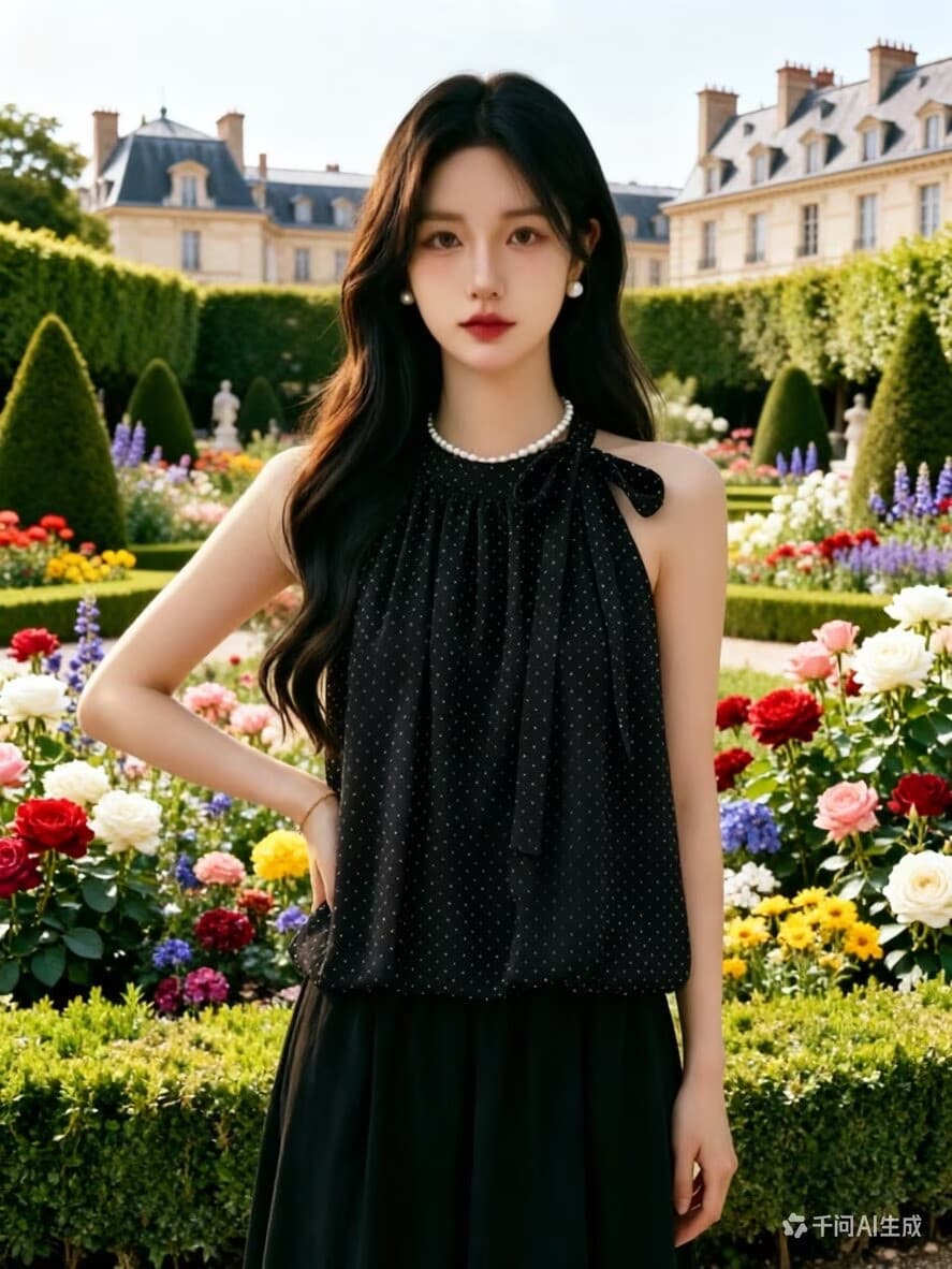 한 부서 디자인 센스 도트 무늬 행침 목 레이스업 오프숄더 여성 셔츠 여름 2026 패션 연령 감소 루즈핏 꽃밭 맨위 상세 이미지 3