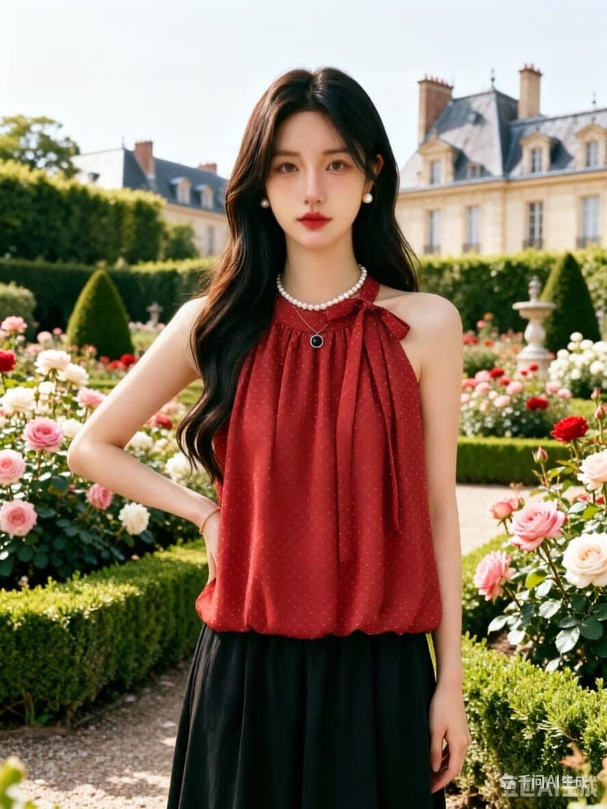 한 부서 디자인 센스 도트 무늬 행침 목 레이스업 오프숄더 여성 셔츠 여름 2026 패션 연령 감소 루즈핏 꽃밭 맨위 상세 이미지 5