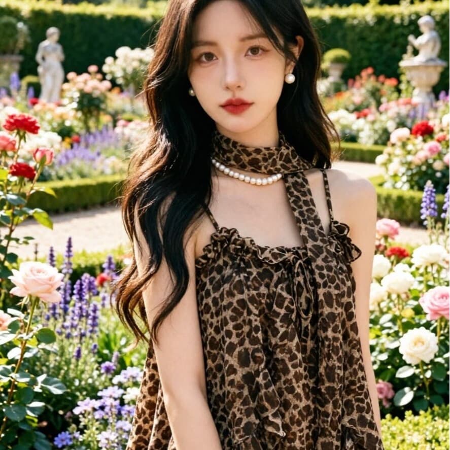 레트로 레오파드 무늬 바람 행침 목 캐미솔 2026 년 여름 새로운 다용도 루즈핏 프릴 연령 감소 맨위 이미지 4