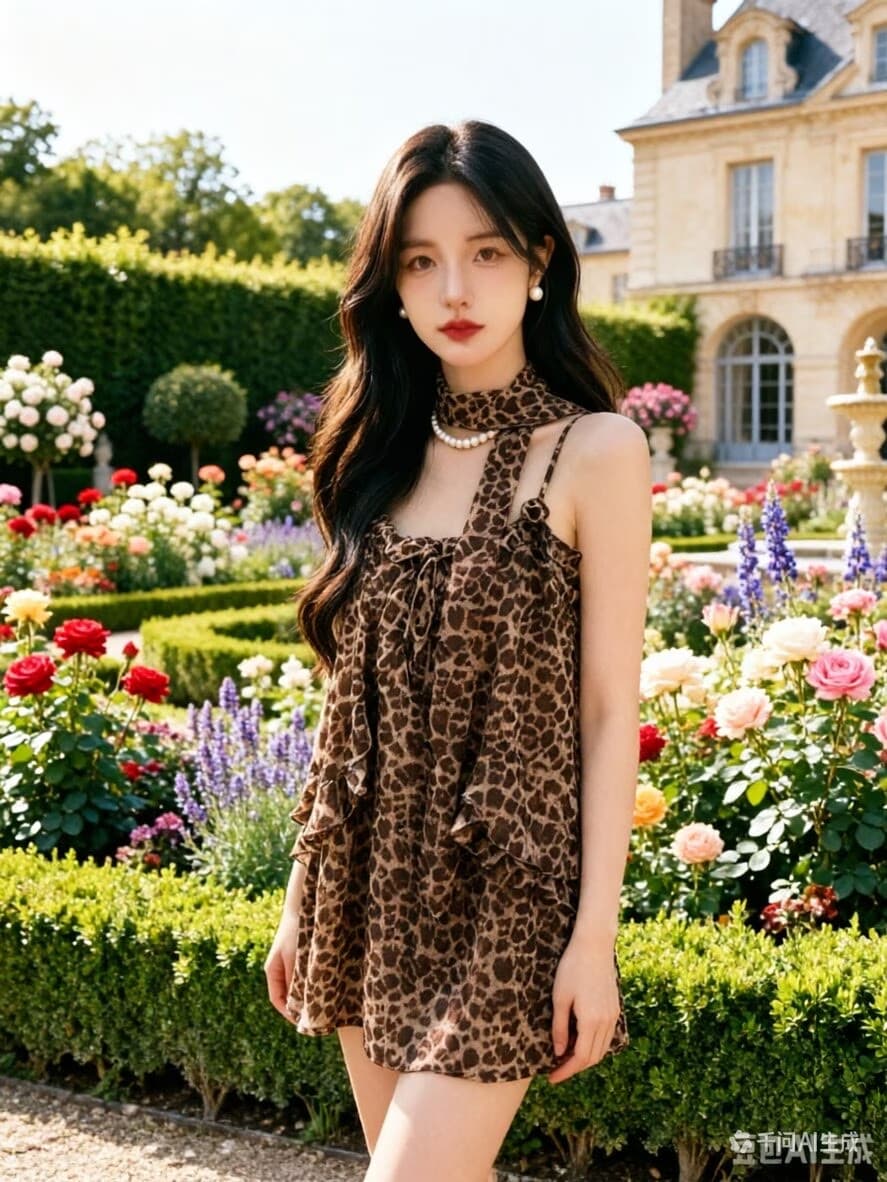 레트로 레오파드 무늬 바람 행침 목 캐미솔 2026 년 여름 새로운 다용도 루즈핏 프릴 연령 감소 맨위 상세 이미지 6