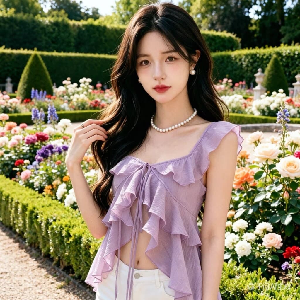2026 부드러운 바람 프릴 민소매 셔츠 여성 여름 새로운 광장 칼라 레이스업 작은 셔츠 불규칙 맨위 상세 이미지 5