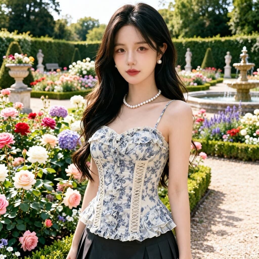 2026 아메리칸 레트로 레이스 슬립 여성 여름 디자인 센스 허리 수축 레이스 조끼 핫걸 스트랩 튜브탑 상세 이미지 7