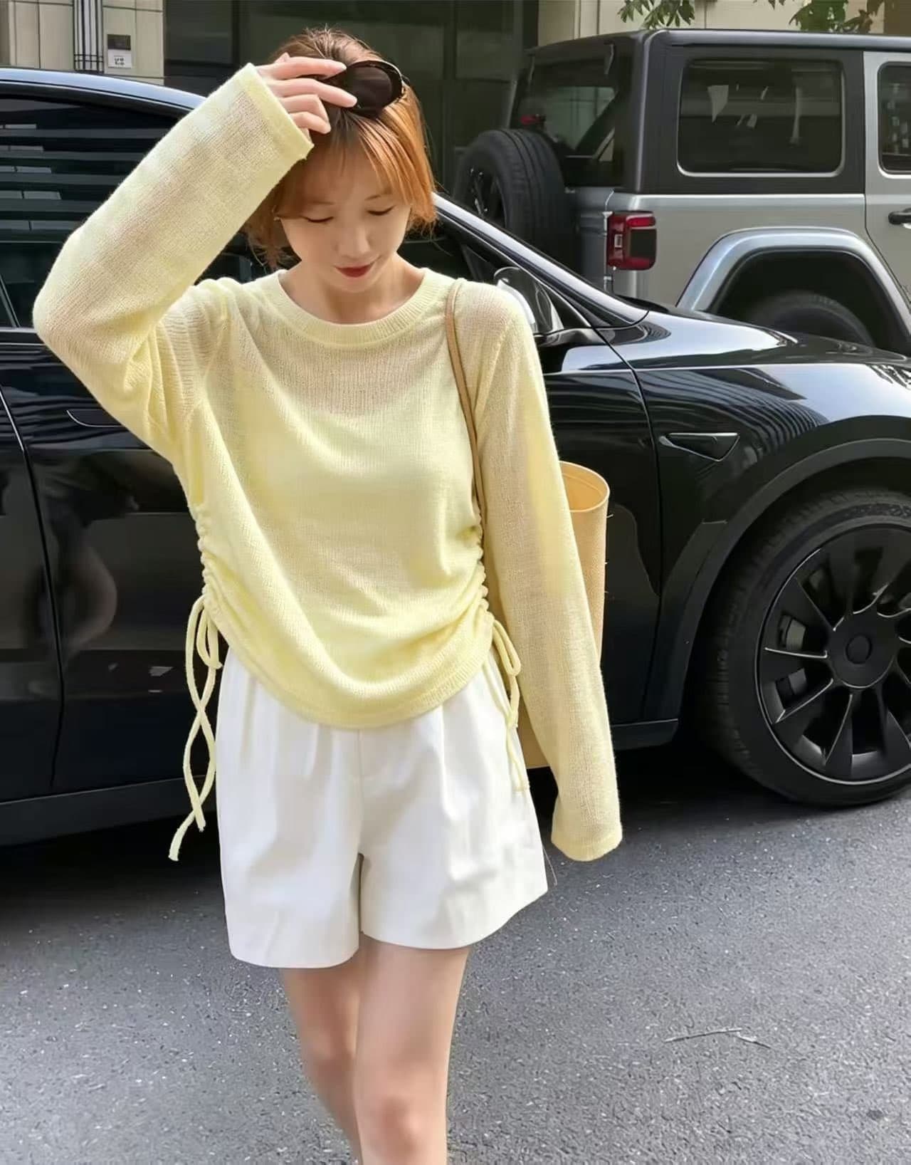 2026 자외선 차단 블라우스 여성 여름 Tulle 파란색 고급 센스 긴팔 에어컨 맨위 망사 얇은 스타일 투피스 세트 상세 이미지 5
