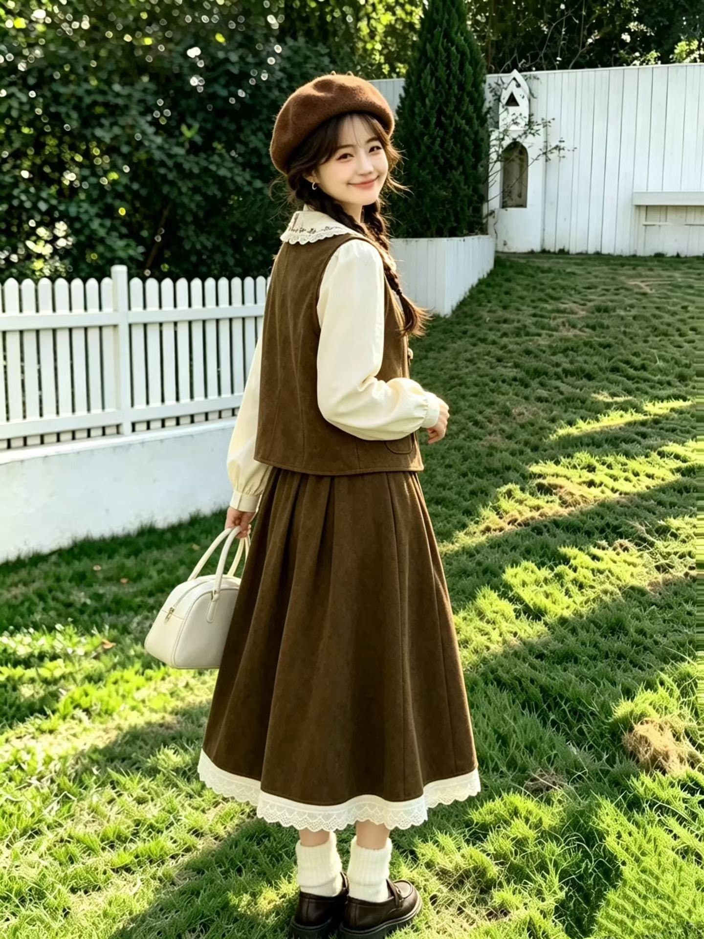 2026 일본식 레트로 자수 데님 베스트 조끼 여성 가을의 날 착용 가져 가라. 디자인 센스 V넥 민소매 짧은 맨위 상세 이미지 1