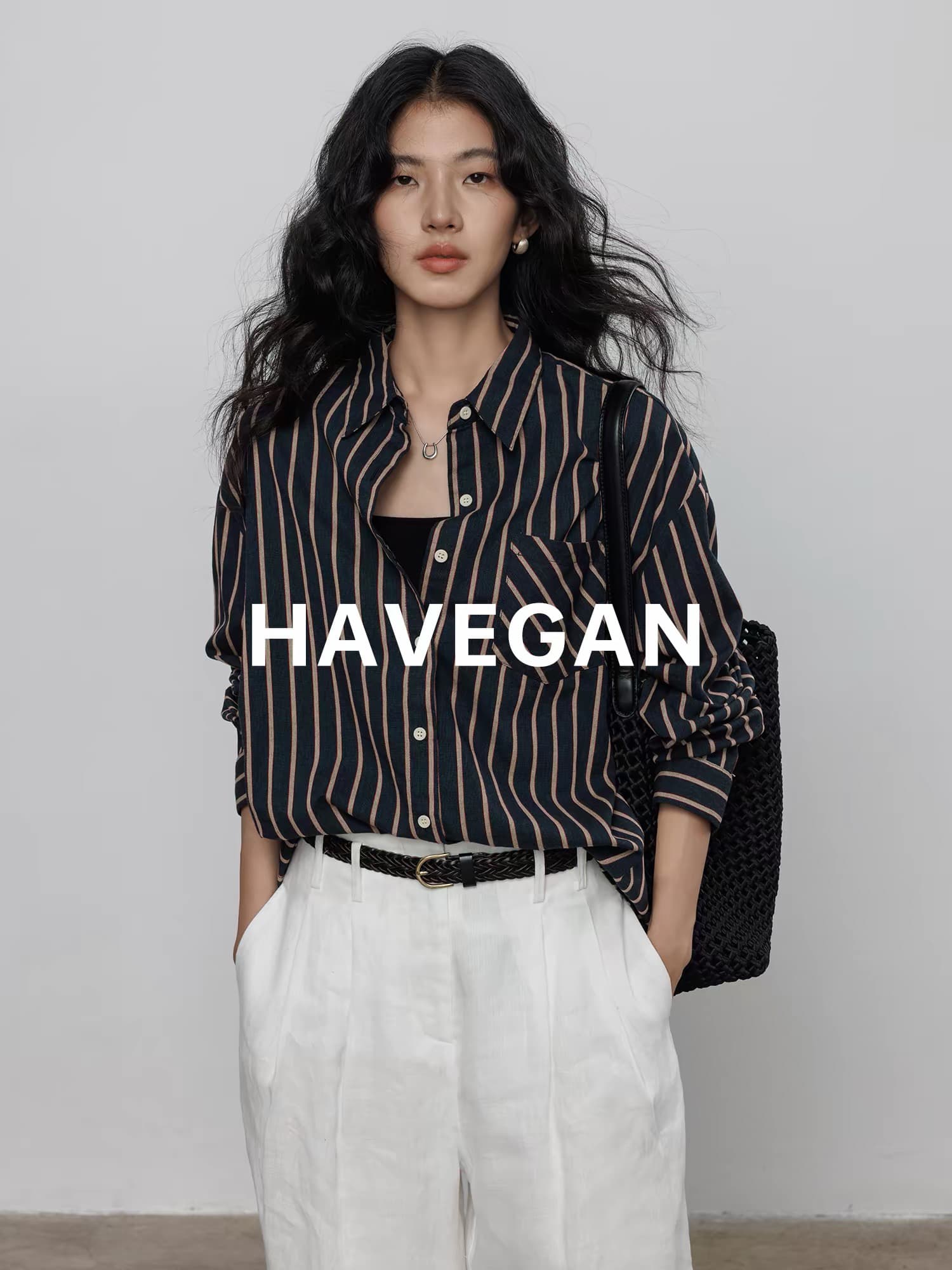 와 객실 havegan 봄 레트로 디자인 센스 스트라이프 여성 셔츠 2026 새로운 고급 출퇴근 캐주얼 맨위