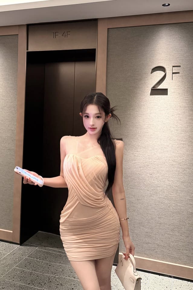 실사 부드러운 실 알몸의 조정 순수한 욕망 바람 3 차원 불규칙 주름 허리 수축 슬림해 보이는 타이트 스커트 여름 드레스 이미지 5