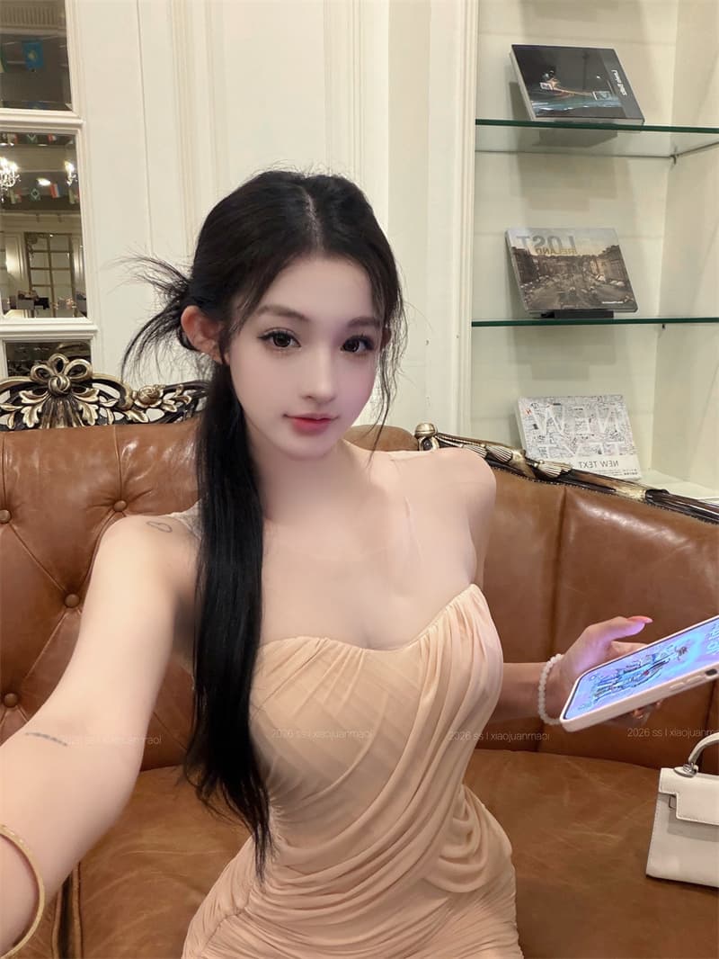 실사 부드러운 실 알몸의 조정 순수한 욕망 바람 3 차원 불규칙 주름 허리 수축 슬림해 보이는 타이트 스커트 여름 드레스 상세 이미지 2