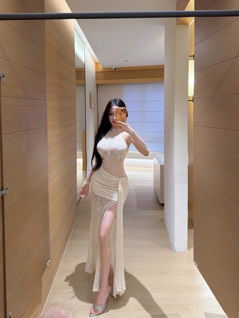 프랑스식 행침 목 여성 드레스 이른 가을 새로운 디자인 센스 백리스 타이트 스커트 롱 스커트 레이스 데이트 인사이드 가져 가라. 치마 상세 이미지 12