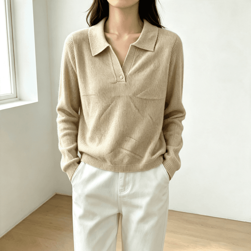 새로운 한 부서 니트 스웨터 폴로 칼라 긴팔 기본 셔츠 품격 POLO 셔츠 인사이드 가져 가라. 구덩이 기사 다용도 풀오버 맨위 상세 이미지 7
