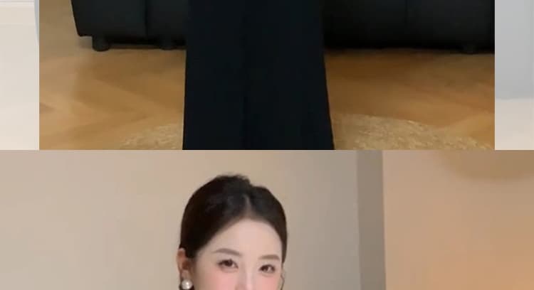 지금 가을 겨울 전체 집합 착용 가져 가라. 레트로 검정색 프릴 나팔 소매 니트 긴 소매 베스트 슬림해 보이는 세트 상세 이미지 29