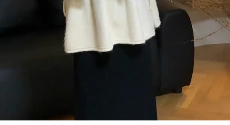 지금 가을 겨울 전체 집합 착용 가져 가라. 레트로 검정색 프릴 나팔 소매 니트 긴 소매 베스트 슬림해 보이는 세트 상세 이미지 31