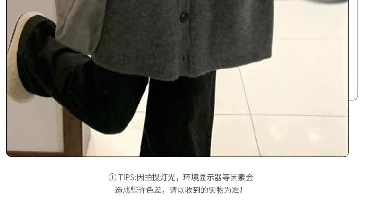 지금 한 부서 고급 센스 망토 숄 모직 외투 2025 새로운 잘 생긴 재킷 코디 와이드 레그 팬츠 투피스 세트 상세 이미지 10