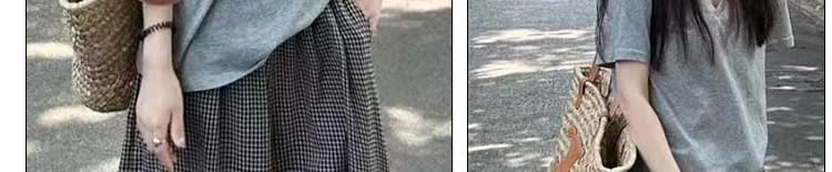 지금 임산부 새로운 패션 세트 여름 루즈핏 V넥 반팔 맨위 하이웨이스트 복부 지지 슬림해 보이는 반신 바지 상세 이미지 65