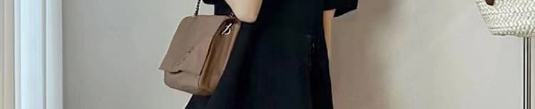 지금 임산부 여름 새로운 프랑스식 캄파넬라 세과 세트 표지 고기 품격 슬림해 보이는 검정색 맨위 반신 스커트 투피스 세트 상세 이미지 68