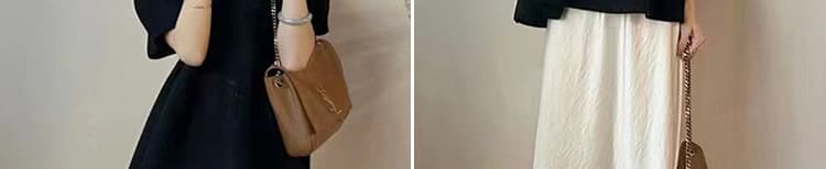 지금 임산부 여름 새로운 프랑스식 캄파넬라 세과 세트 표지 고기 품격 슬림해 보이는 검정색 맨위 반신 스커트 투피스 세트 상세 이미지 81