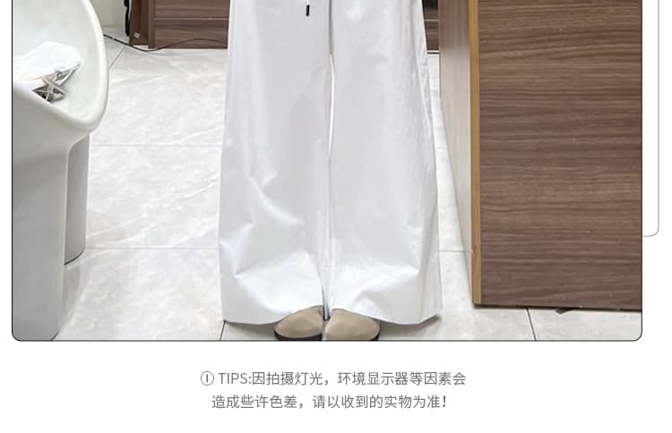 선물 물품 임산부 세트 여름 새로운 루즈핏 파란색 민소매 조끼 맨위 넓은 다리 캐주얼 바지 투피스 세트 상세 이미지 11