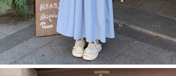 임산부 반신 스커트 여름 다용도 중간 길이 우산 치마 느긋한 양면 펌프 로프 케이크 드레스 상세 이미지 40