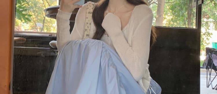 임산부 반신 스커트 여름 다용도 중간 길이 우산 치마 느긋한 양면 펌프 로프 케이크 드레스 상세 이미지 67