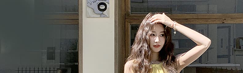 지금 지금 프랑스식 황색 민소매 점프 슈트 치마 여름 착용 가져 가라. 품격 슬림해 보이는 해변가 휴가 바람 여름 롱 스커트 상세 이미지 1