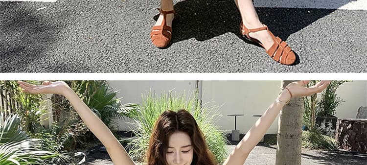 지금 지금 프랑스식 황색 민소매 점프 슈트 치마 여름 착용 가져 가라. 품격 슬림해 보이는 해변가 휴가 바람 여름 롱 스커트 상세 이미지 27