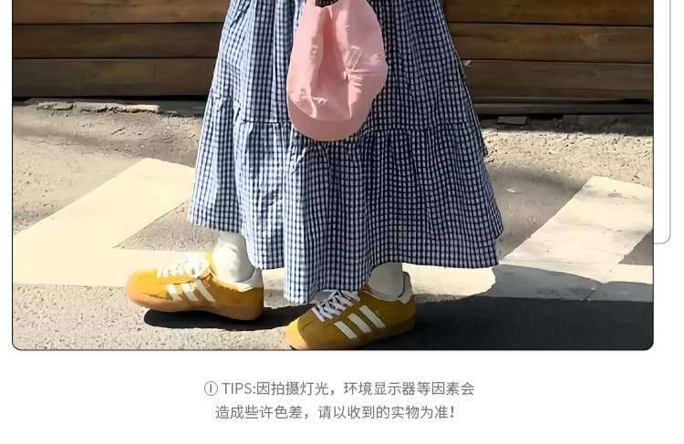지금 임산부 세트 여름 착용 가져 가라. 전체 집합 순면 티셔츠 맨위 체크무늬 양면 펌프 로프 케이크 드레스 투피스 세트 상세 이미지 11