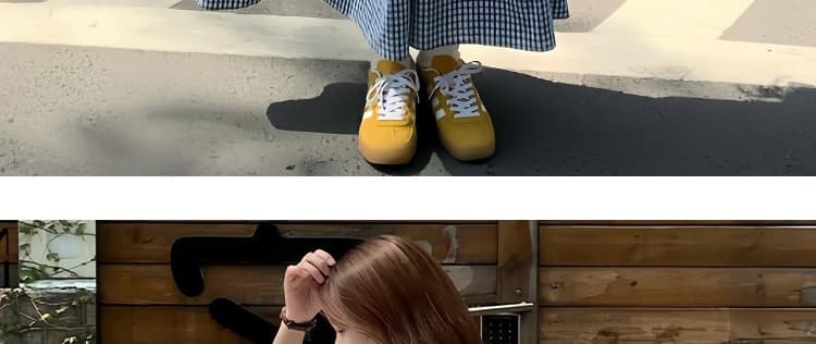 지금 임산부 세트 여름 착용 가져 가라. 전체 집합 순면 티셔츠 맨위 체크무늬 양면 펌프 로프 케이크 드레스 투피스 세트 상세 이미지 25
