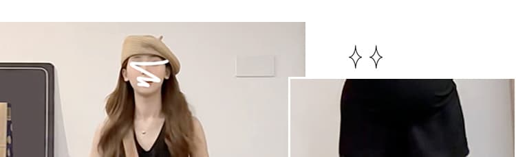 지금 지금 새로운 고유 한 검정색 V넥 민소매 조끼 체크무늬 와이드 레그 팬츠 2026 여름 새로운 느슨함 센스 세트 상세 이미지 5